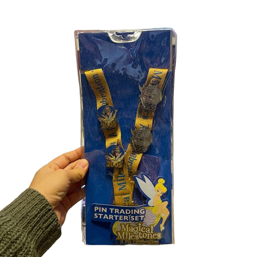 Vintage magical milestone pin celebration tinkerbell lanyard